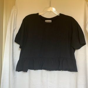 Urban Renewal black t- shirt top. Cropped. Medium
